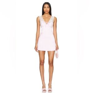 MORE TO COME Ruth Mini Dress in Blush Pink